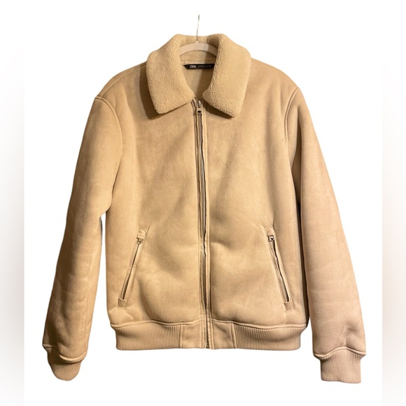 Zara bomber. Faux suede/ shearling. Size L - Picture 5 of 12